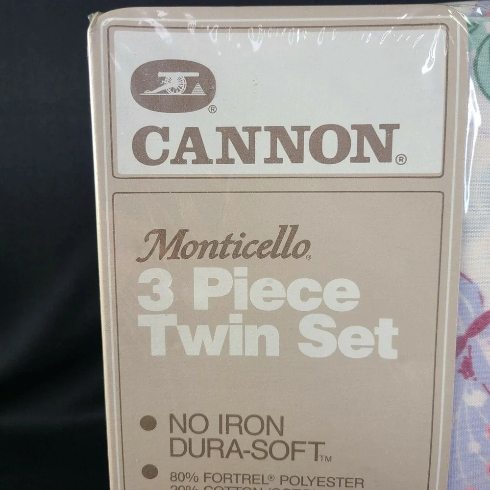 Cannon Monticello Twin Sheet‎ Set Floral Cottagecore 3 Piece Fortel Vintage New